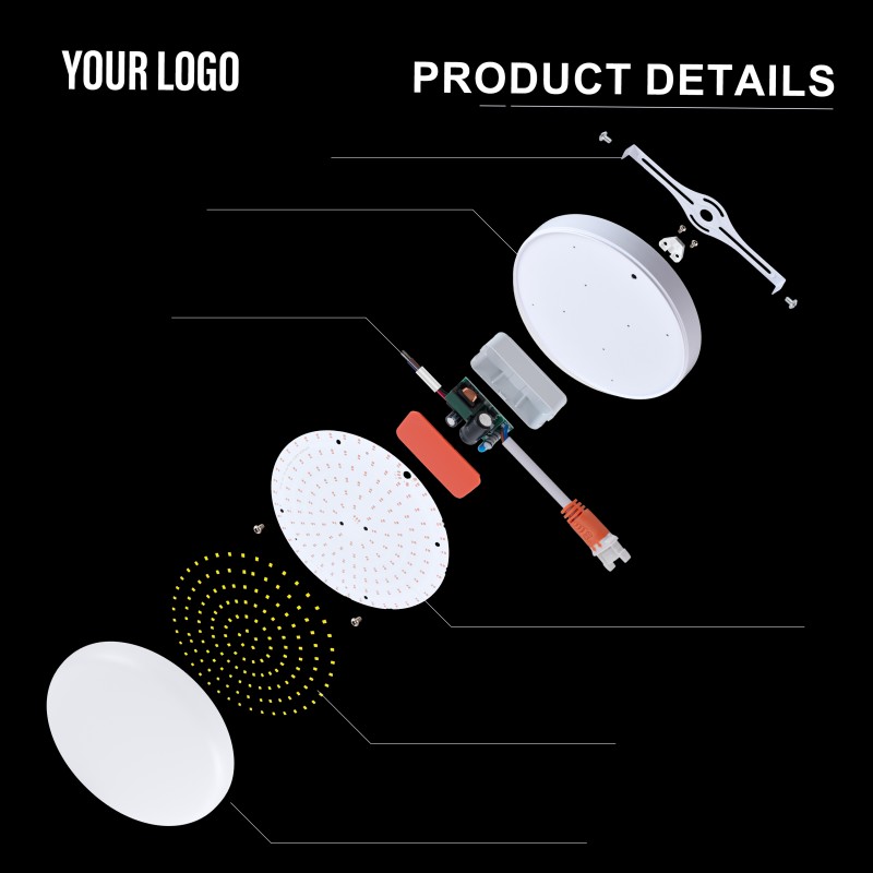 36W சர்ஃபேஸ் எல்இடி ஃப்ரேம்லெஸ் பேனல் லைட், அலுமினியம் + பிசி, அயர்ன் + பிபி, ஃபுல் லைட்